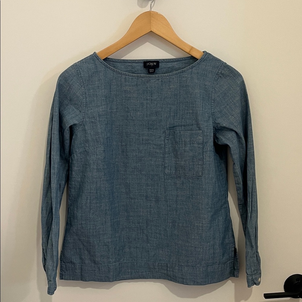 J. Crew Light Blue Chambray Top